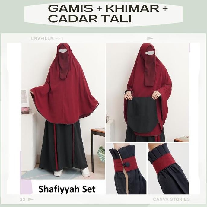 Gamis Syari Set Kombinasi Dewasa/Gamis Syari Set Kombinasi Wolfis Lux