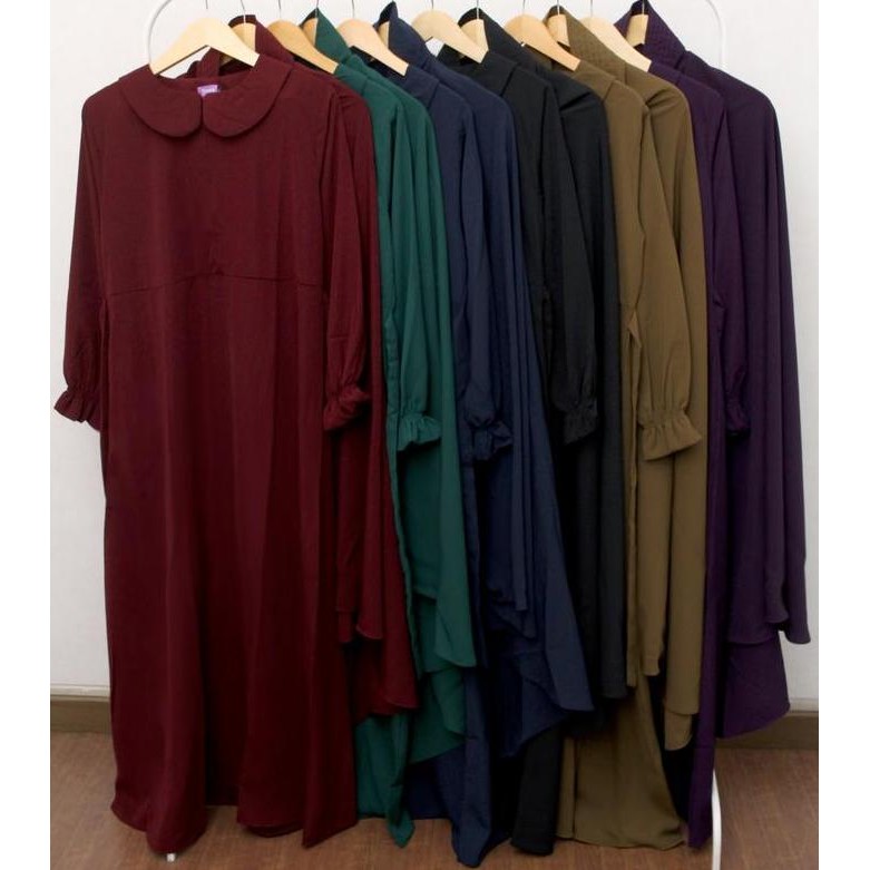 Naura Set / Gamis Syari Set Khimar Dan Cadar Bahan Wolfis Wollpeach