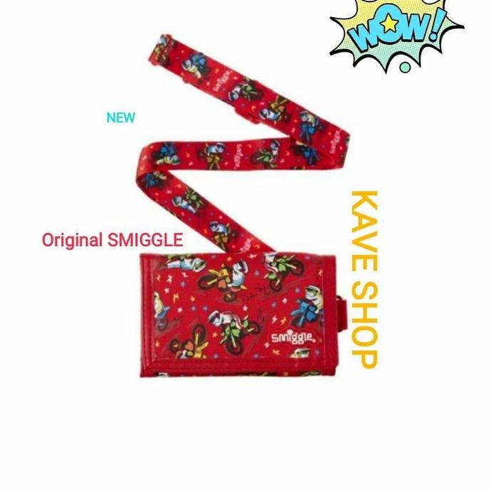 SMIGGLE Wallet Lanyard Cheer Boy Red - ORI - NEW