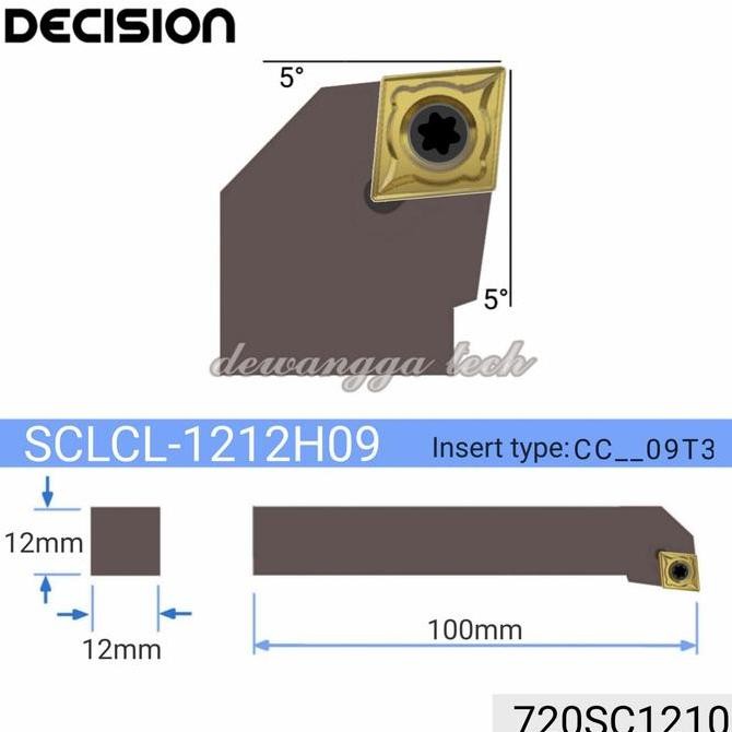 holder SCLCL 1212H09 insert ccmt09 stang pahat SCLCL 1212 bubut bv20