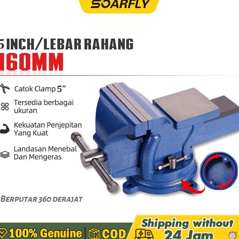 EDELWEIS SOARFLY Catok Clamp 5" Catok Paron Besi Putaran 360 DerajatRagum Besi Duduk TekiroRagum Kle