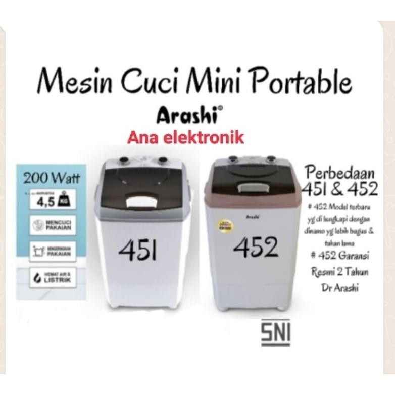 EDELWEIS- Mesin cuci  mini portabel Arashi 4.5 kg