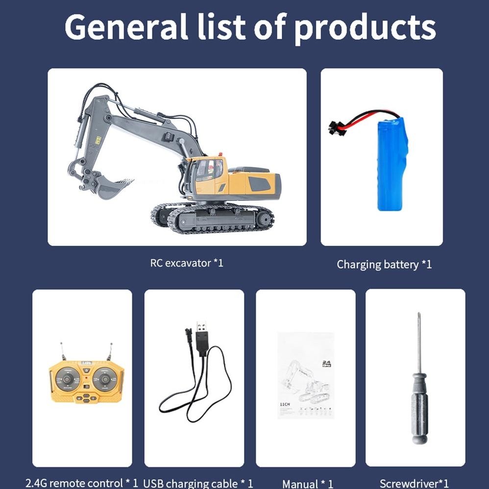 Mainan Bulldozer RC Excavator Beko Mainan RC Mobil Mainan Anak Mainan Excavator Dump Truck Bulldozer