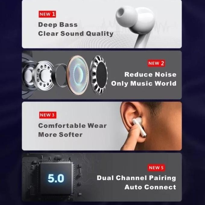 Earphone Headset Lenovo LivePods LP1 TWS Handsfree Bluetooth Original