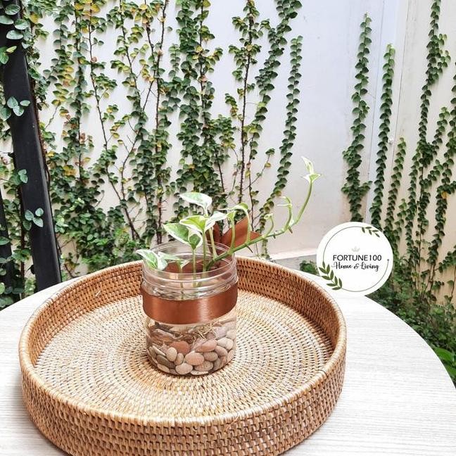Baki Rotan Tray Bulat Rotan Nampan Bulat Rotan Tr04