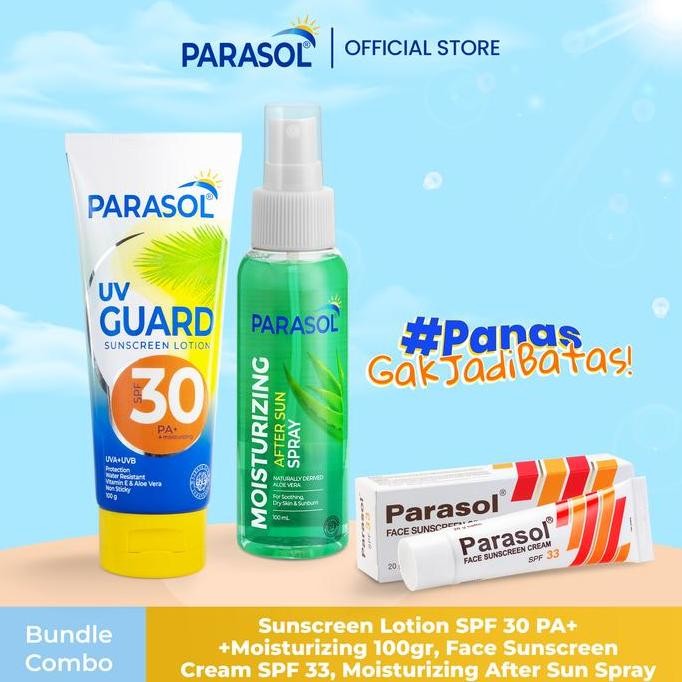 Bundle PARASOL Sunscreen Complete Protection Parasol Lotion SPF30 100gr + Parasol Cream Sunscreen SP
