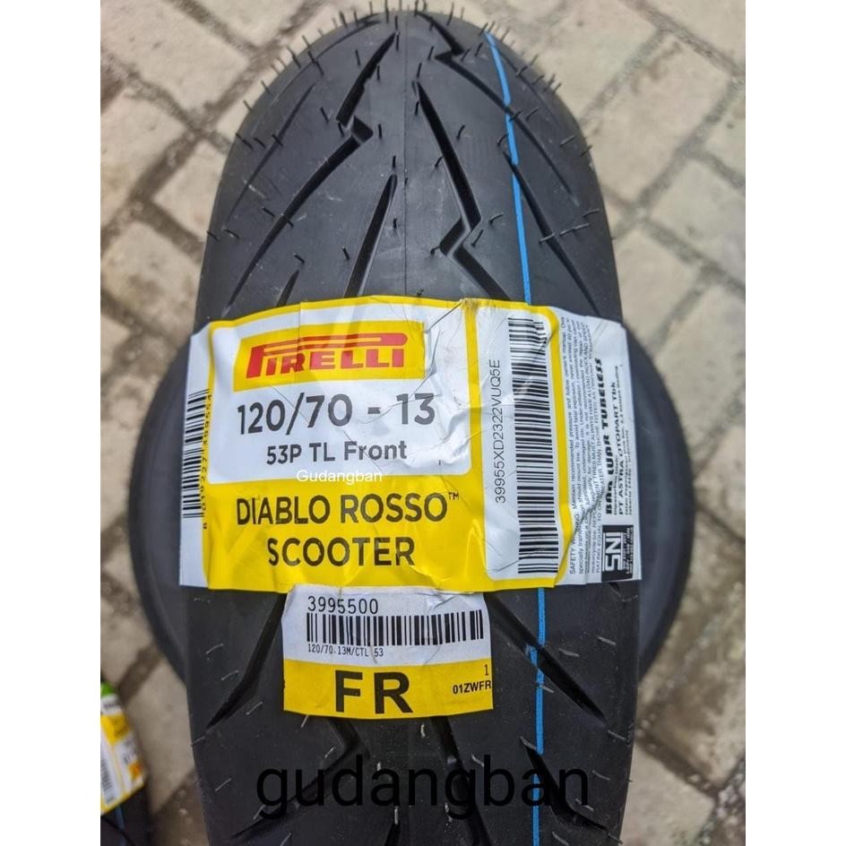 Baru (RING 13) 120 70 13 DIABLO ROSSO SCOOTER PIRELLI PRODUKSI 2025 Tubeless Ban Motor Nmax FREE PEN