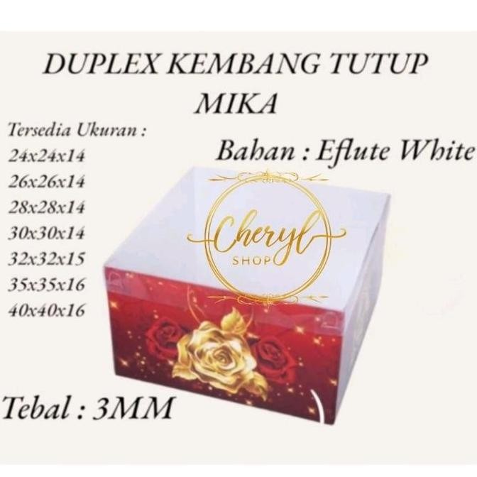 (2 PCS) DOS / DUS KUE DUPLEX KEMBANG TUTUP MIKA TINGGI 14 CM & 15 CM & 16 CM