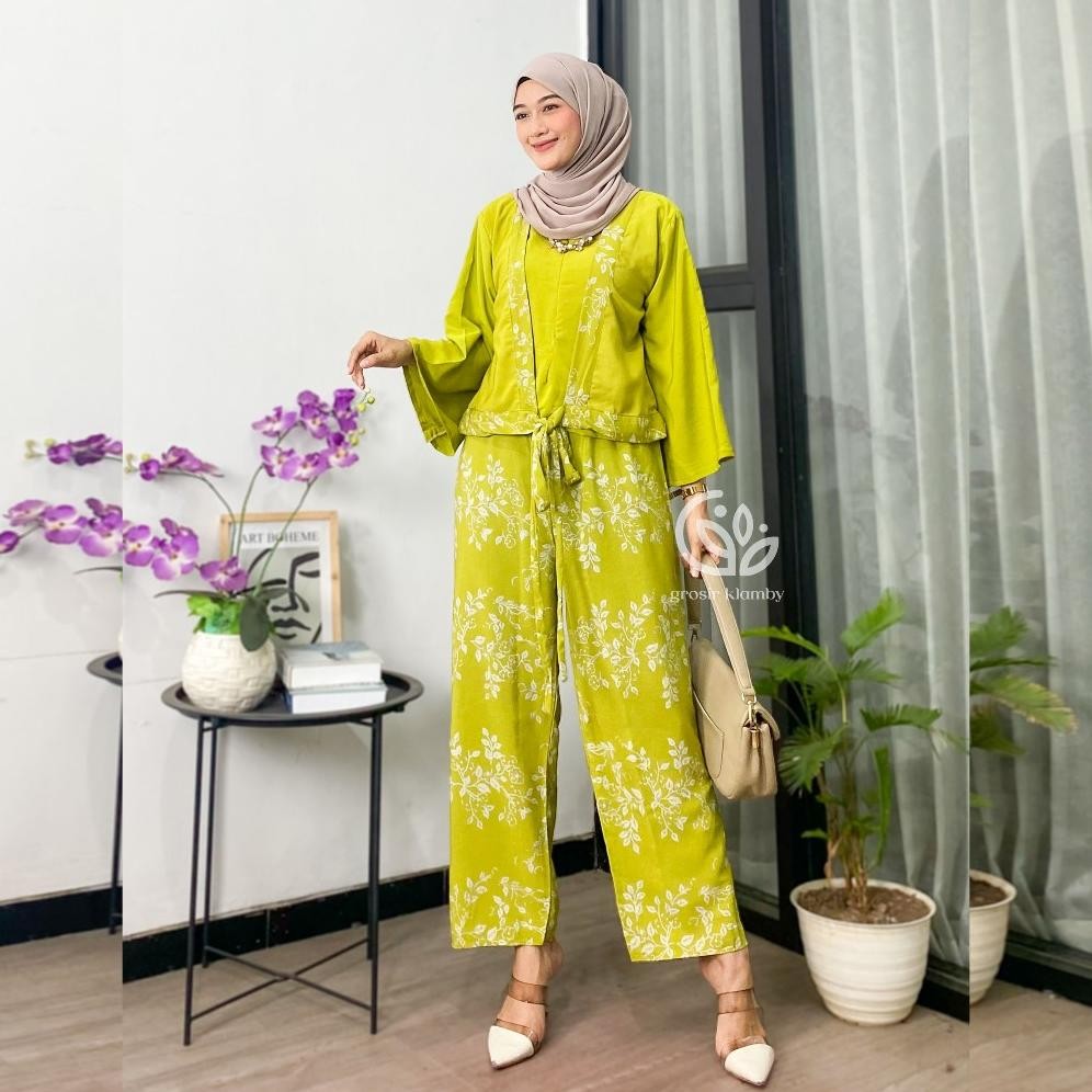 Sale One Set Konoha Rayon Kombinasi Kekinian Nyaman Adem Gq-68