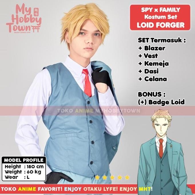 Kostum Cosplay Anime Spy X Family Loid Forger