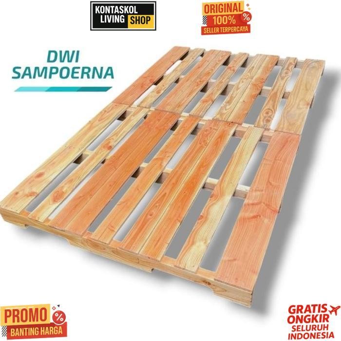New Dipan Kasur Double Palet Kayu Jati Belanda 120 X 200 X 10 Cm Sale