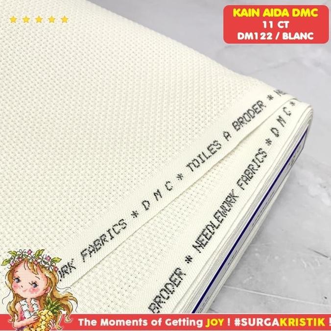 Kain Sulam Kristik Strimin Aida DMC 11ct BLANC DM122
