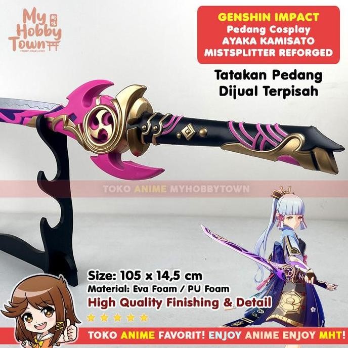 Replika Pedang Cosplay Genshin Impact Mistsplitter Reforged Ayaka