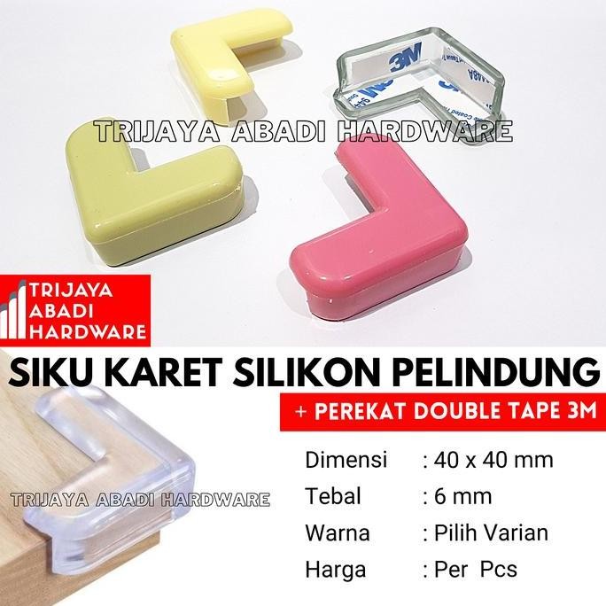 Promo Siku Silikon Pelindung Karet Sudut Meja + Perekat Double Tape 3M Cod