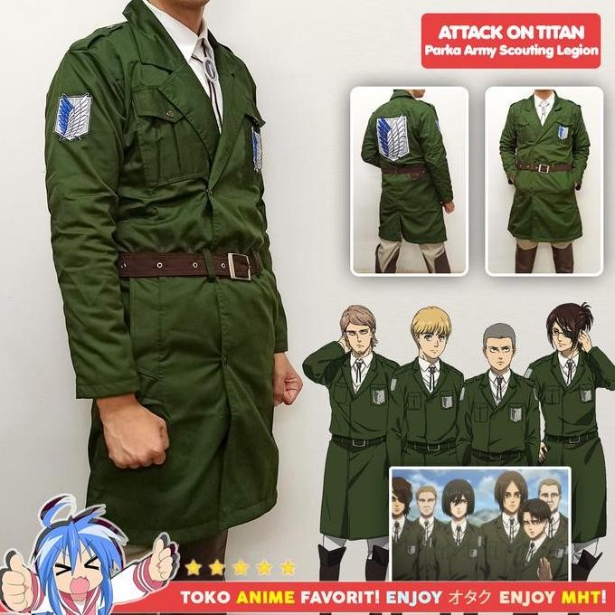 Jaket Parka Military Scouting Legion Survey Corps Paradise Shingeki no Kyojin Attack On Titan AOT