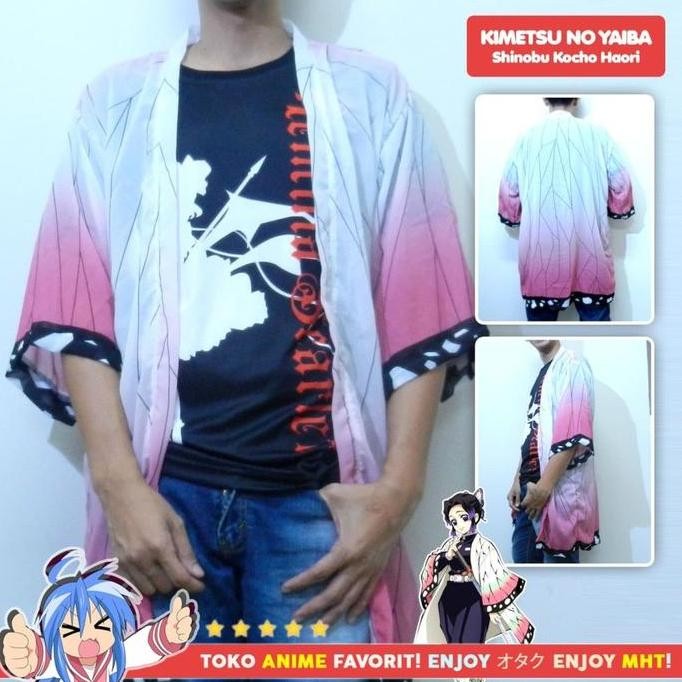 Haori Anime - Loose Kimono Kimetsu no Yaiba - Shinobu Kocho Style