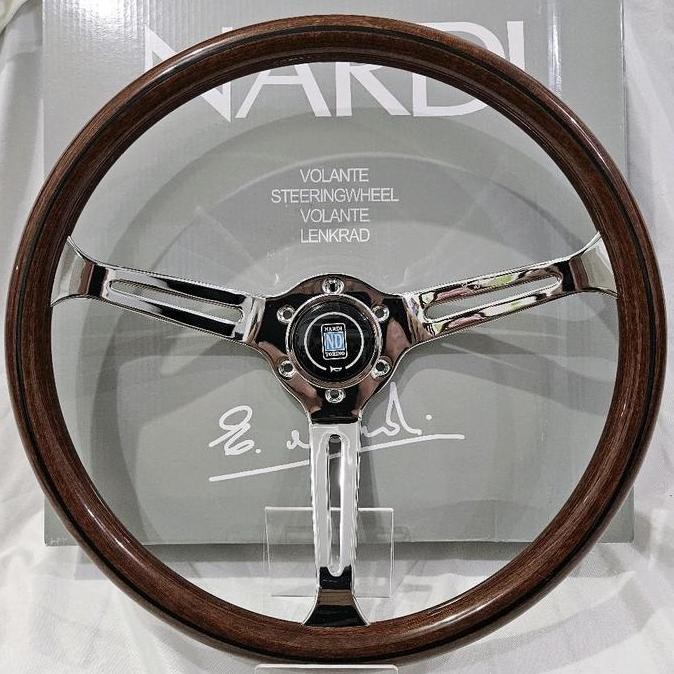 Stir Nardi Kayu Wood 15 Inch Chrome/Hitam Nardi Torino Wood 15" Import Like Original Aksesoris