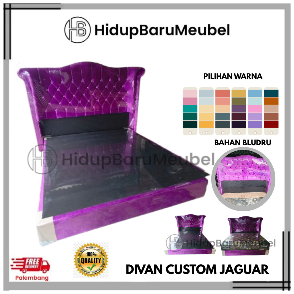 Divan Sandaran Jumbo / bawahan alas spring bed / base headboard dipan jaguar crown belimbing bludru 