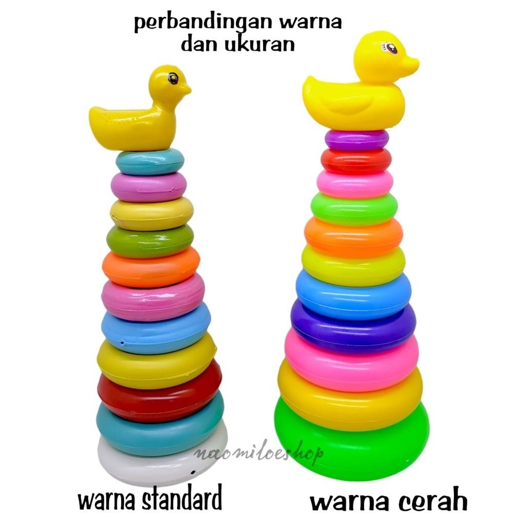 Terlaris Mainan Anak Ring Donat Jumbo 12 Susun / Baby Stacking Donut Duck. Pj24