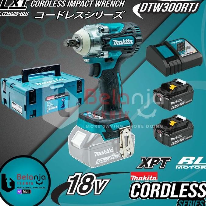 IKKAKU- Makita Impact Wrench Cordless DTW300RTJ Pembuka Baut 18V 1/2" DTW 300