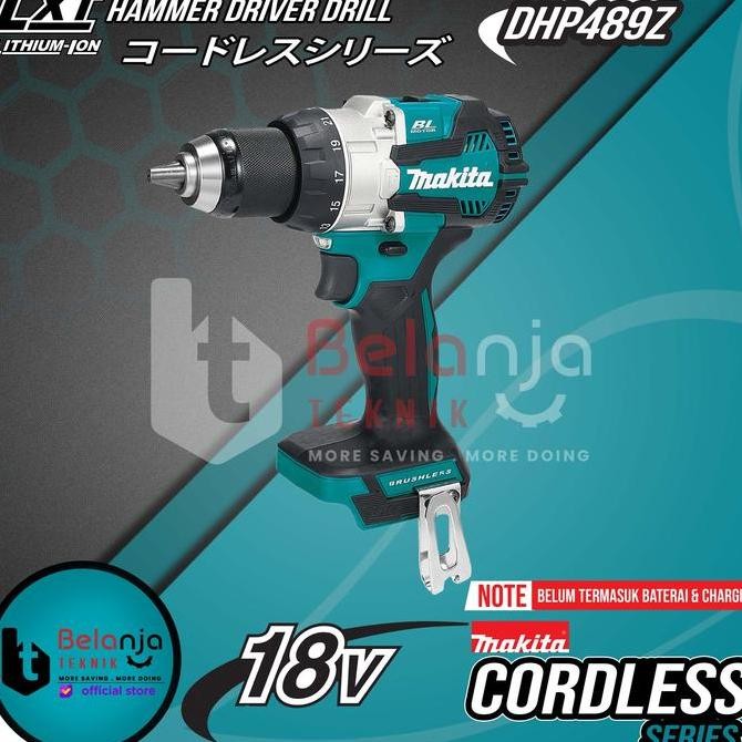 WONDERWEISS- Makita Mesin Bor Cordless DHP 489 Z 18 Volt Hammer Driver Drill DHP489Z