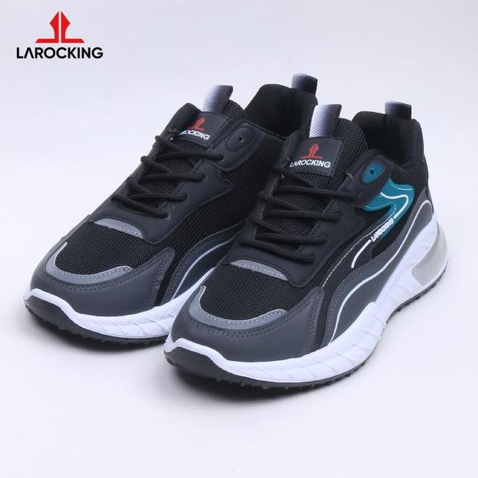 Larocking - Glynt Hitam  Abu | Sepatu Sneakers Casual Gym