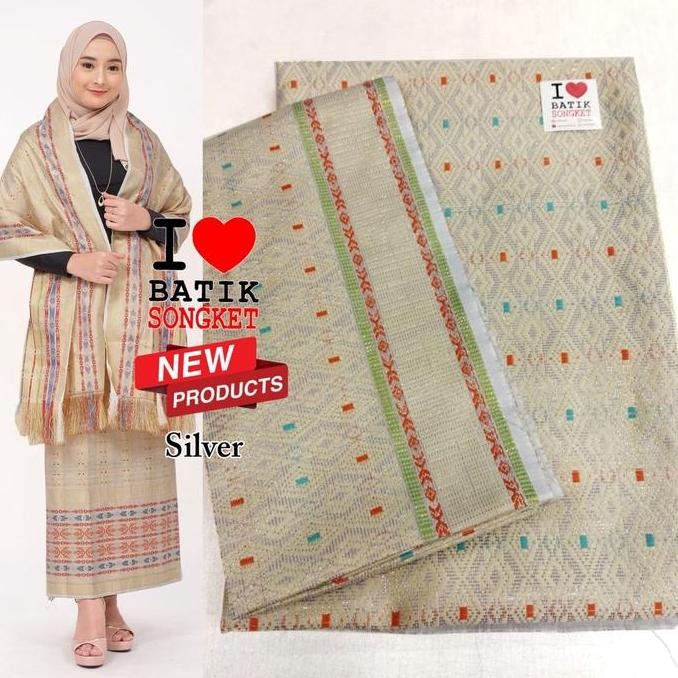 Promo SONGKET MESIN MURAH THAILAND WARNA SILVER SERAGAM MAKASSAR BATAK PALEMBANG COD