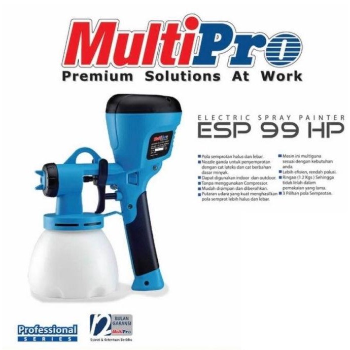 Promo Multi Pro Spray Gun Listrik Esp99 - Nozzle Dan Jarum Kuningan 450 Watt Cocok Untuk Cat Minyak 