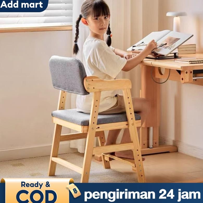 KYOKOTSU- Kursi Belajar Anak Dapat Diangkat Dan Disesuaikan Kursi Belakang Kayu Solid Kursi Meja Tul