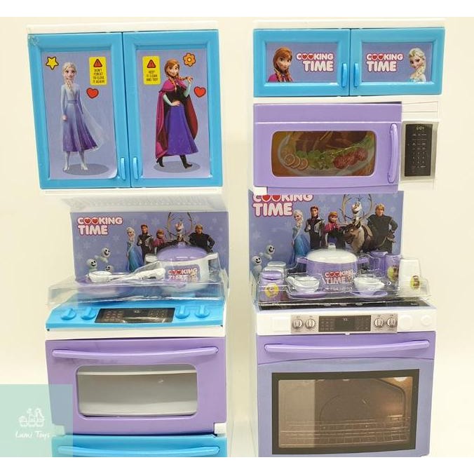 Mainan Anak Perempuan Masak Masakkan Alat Dapur Happy Kitchen Set Frozen Elsa Anna BP6649
