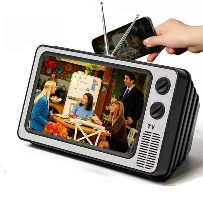 NEW Kaca pembesar layar hp model TV kuno 12 inch screen antena 12"