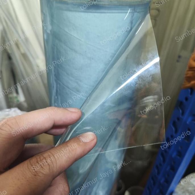DF396>> Plastik Taplak Meja ( Alas Meja PVC Transparan ) 0,5mm x 110cm x 220cm