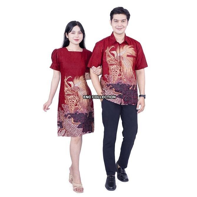 Promo Dress Batik Wanita Fortuna Batik Couple Hem Batik Baju Kondangan - Baju Resepsi - Seragam Bati