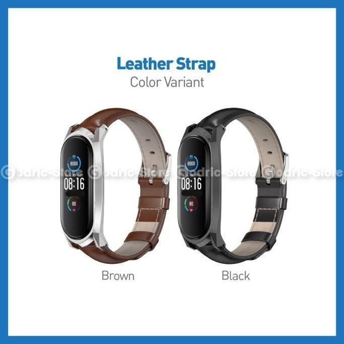 MIJOBS MiBand 5 Leather Wrist Strap Kulit for Mi Band 5 / 4 / 3