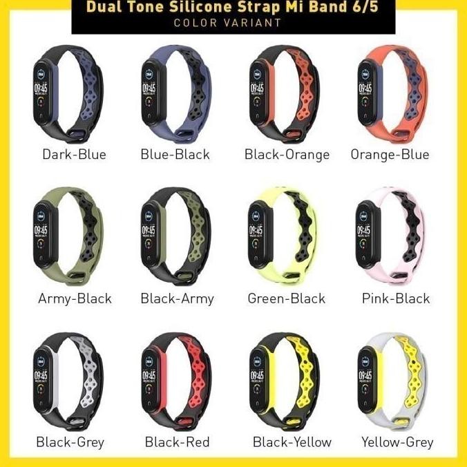 MIJOBS SPORTS DUAL TONE Strap XIAOMI MI BAND 5 Silicone Tali Silikon