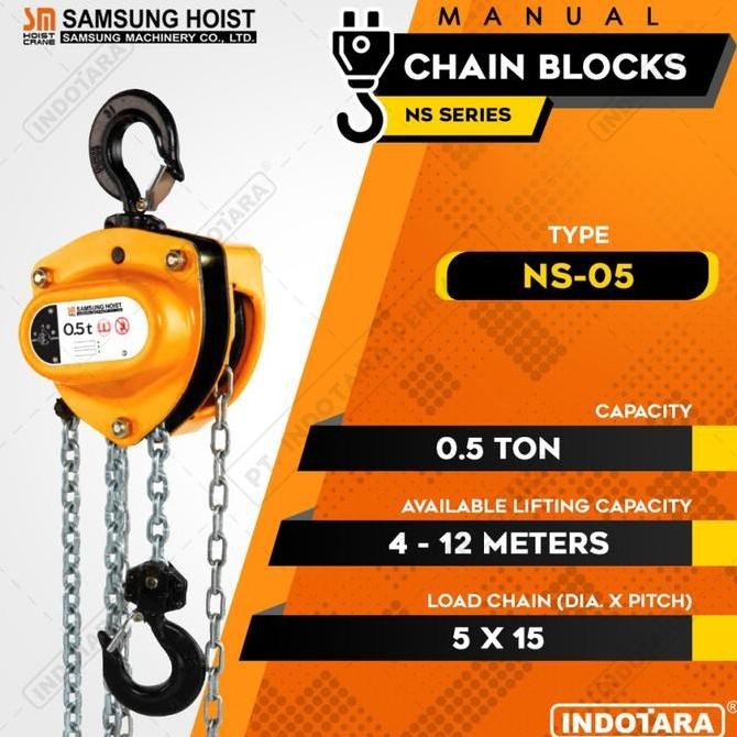 Manual Chain Block Katrol Takel 500 Kg Samsung Ns-05
