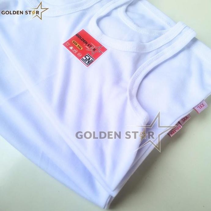 DI107 >> 1 Lusin /6 PCS Singlet Kaos Dalam Anak umur 0 - Anak ABG Golden Star Putih - Singlet Kaos d