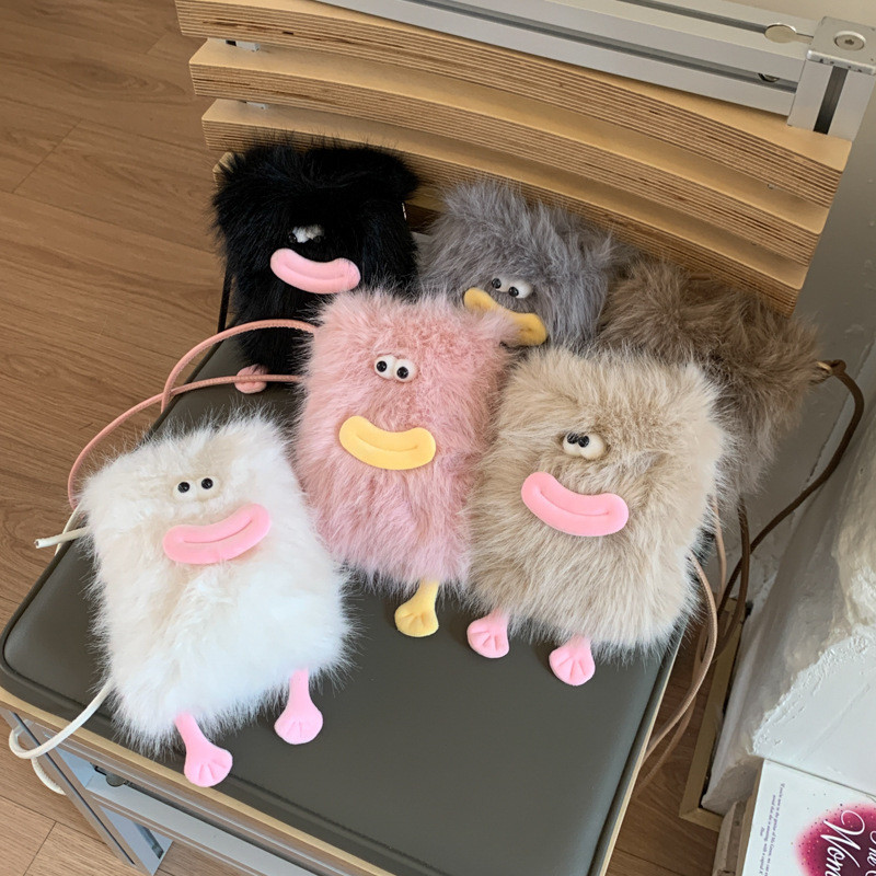 [COD]Tas selempang lucu kartun mewah baru yang aneh, jelek, dan lucu, tas ponsel