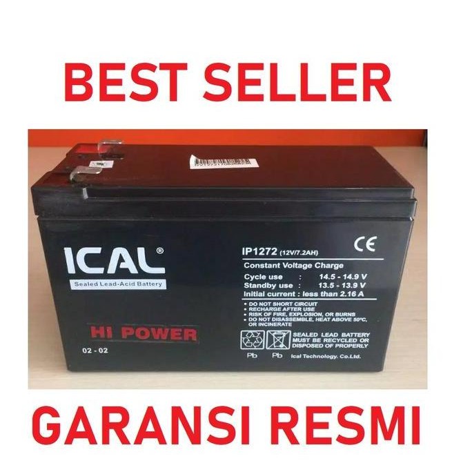 aki baterai Kering ups ICA ICAL 1272 pengganti IP1275 Ical 12v 7ah Murah