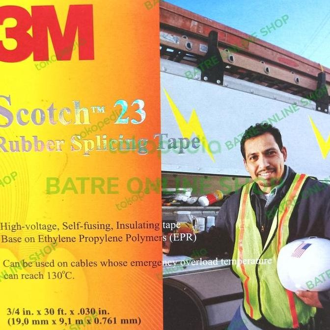 Premium 3M SCOTCH 23 RUBBER SPLICING TAPE ISOLASI KARET 3M SCOTCH 23 RUBBER 3M Promo