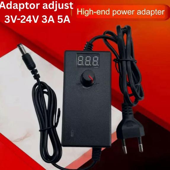 Adjustable Adaptor 3V 24V 3-24V DC 3A dan 5A  Switching Power Supply SMPS PSU