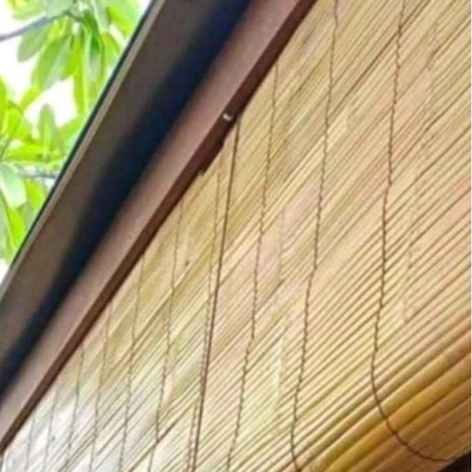 tirai bambu outdoor minimalis ukuran 2x2m plus tali dan katrol