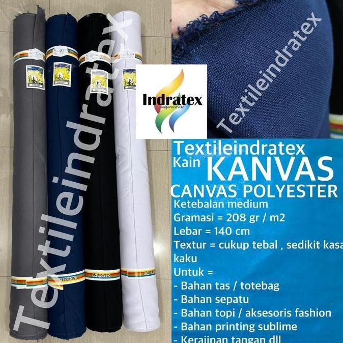 ( per 1 roll ) kain kanvas canvas polyester lebar 140 cm ketebalan medium bahan tas tote bag alas se