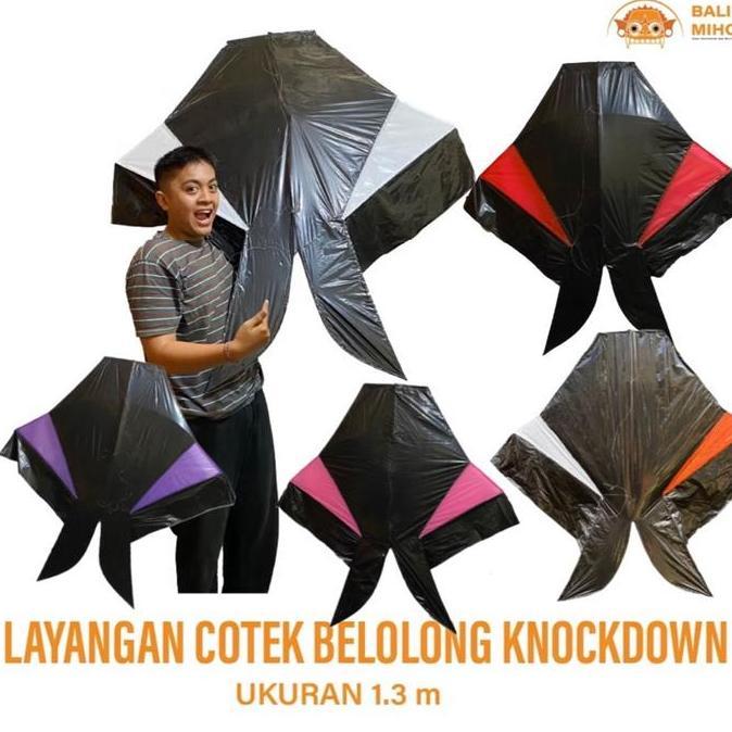 {{{{}}] Layangan Cotek Belolong Knockdown 1.2 meter - Layangan Ikan Knockdown - Layangan Bali - Laya