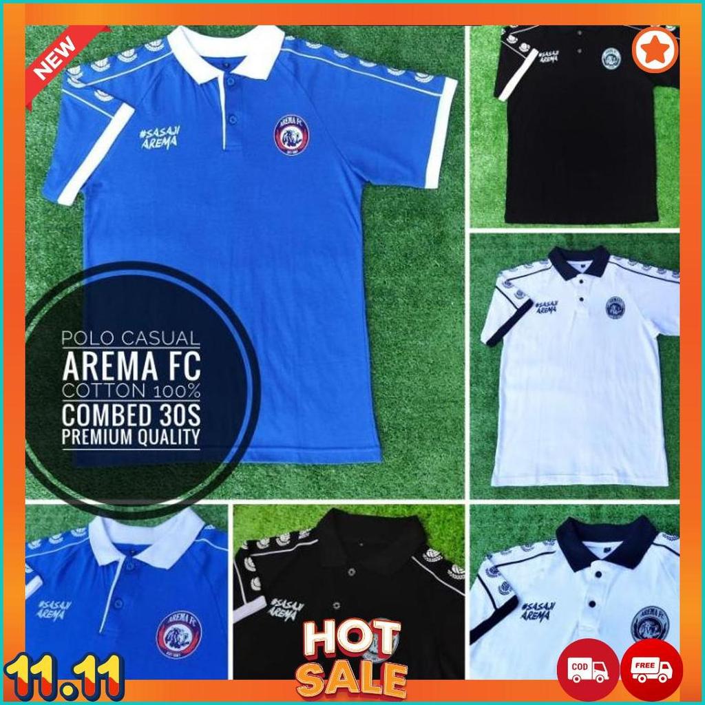 Polo Arema FC Salam Satu Jiwa Terbaru / Polo Supporter Ultras Bahan Cotton Combed 30s / Polo Aremani