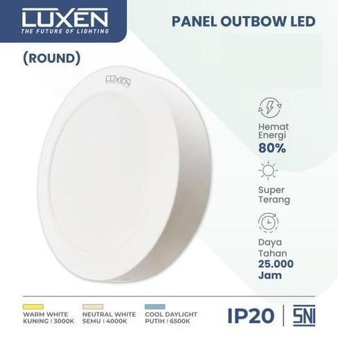 Lictz- Lampu Led Panel Luxen / Downlht Led Luxen Panel 6W Bulat Outbow