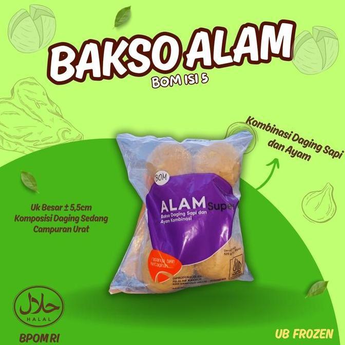 Foolix- Bakso Jumbo Alam Super Bom Isi 5 Bakso - Daging Ayam Sapi Halal Bakso Urat