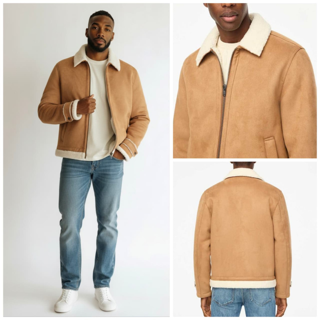 Jacket J.Crew Sherpa Bomber Pria S-XXL Polyester