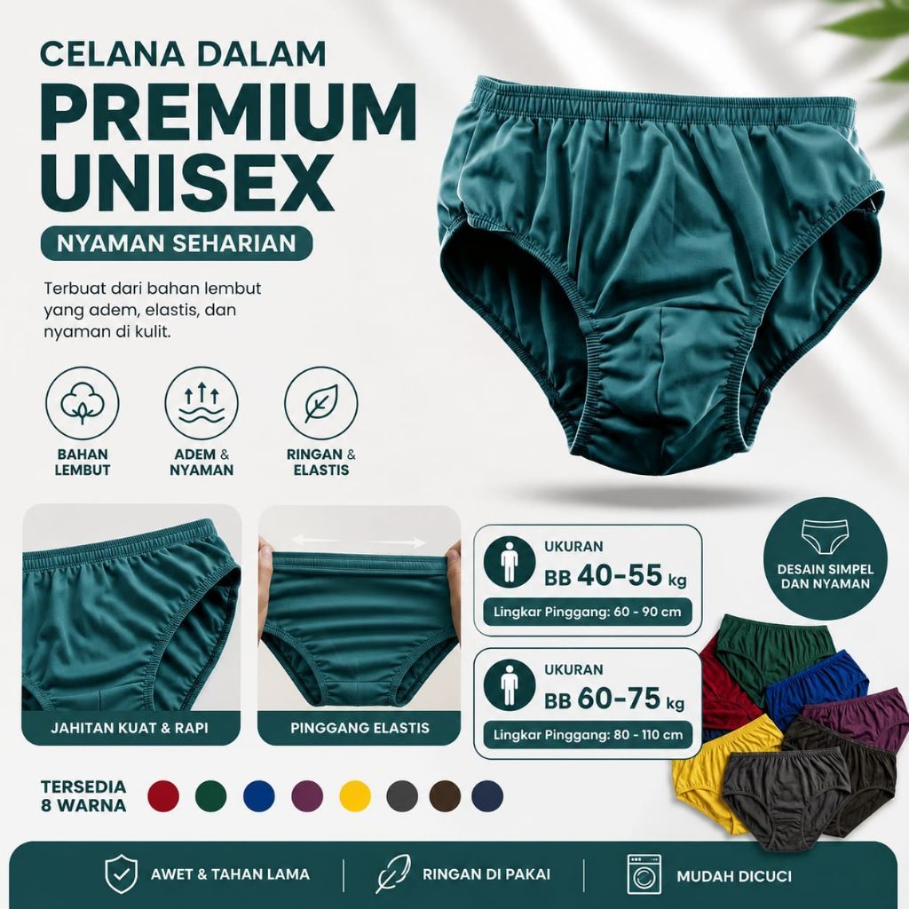 CD DEWASA UNISEX ISI LIMA 5 PCS MIX WARNA BAHAN ADEM NYAMAN