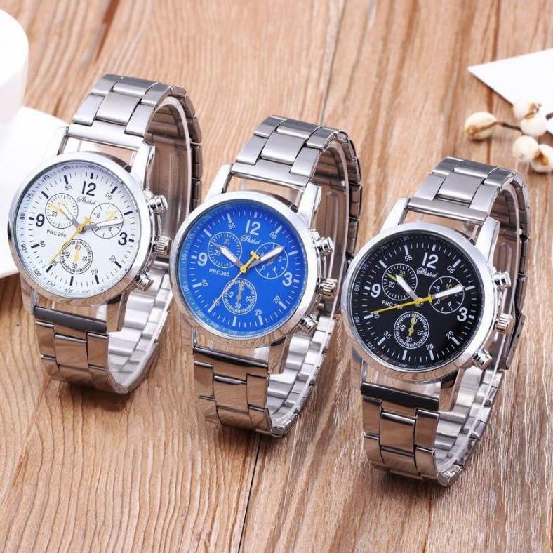 Original Jam Tangan Pria Dan Wanita Sport Chrono Rariasi Rantai Geneva Jam Tangan Stainless Steel Ja